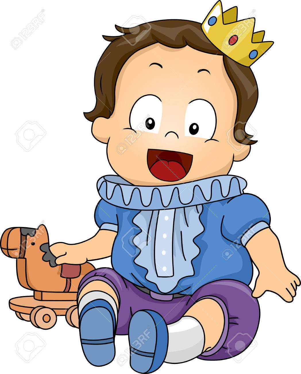 1048x1300 Illustration Featuring A Baby Dressed As A Prince Royalty Free