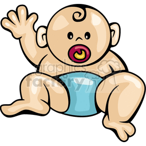 300x300 Royalty Free Baby Boy Waving 156433 Vector Clip Art Image