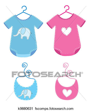 389x470 Clipart Of Baby Clothes K9880631