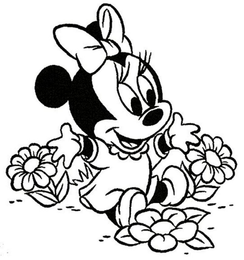 805x855 Coloring Pages Kids Baby Disney Coloring Pages Cute Baby Minnie