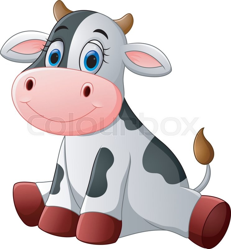 743x800 Cow Cartoon Stock Vector Colourbox