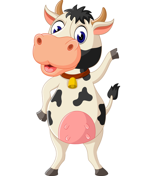 500x587 Cartoon Baby Cow Vector Illustration 04