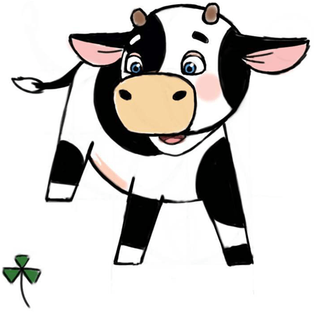 450x447 Drawn Cow Baby Cow