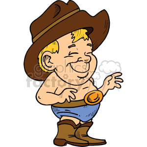 300x300 Royalty Free Liitle Boy Wearing Cowboy Boots And Hat 373447 Vector