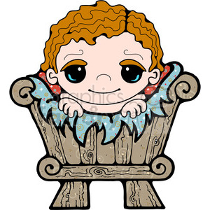300x300 Royalty Free Baby Jesus In A Crib Clipart 387991 Vector Clip Art