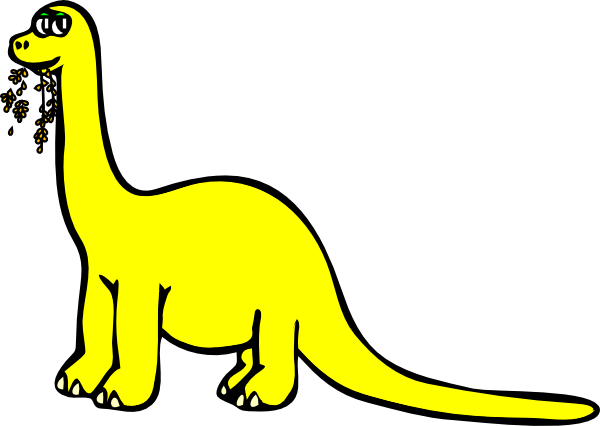 600x426 Yellow Cartoon Dinosaur Clip Art