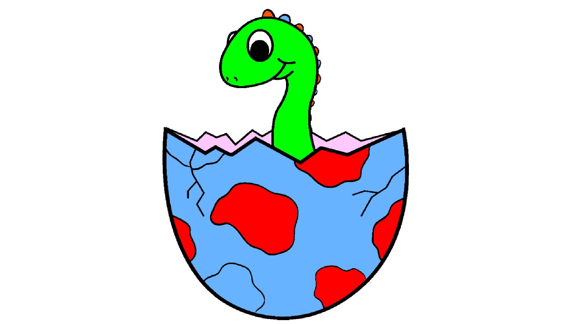 1920x1080 Baby Dinosaur Coloring Page