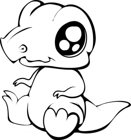 530x565 Baby Dinosaur Coloring Pages Coloring