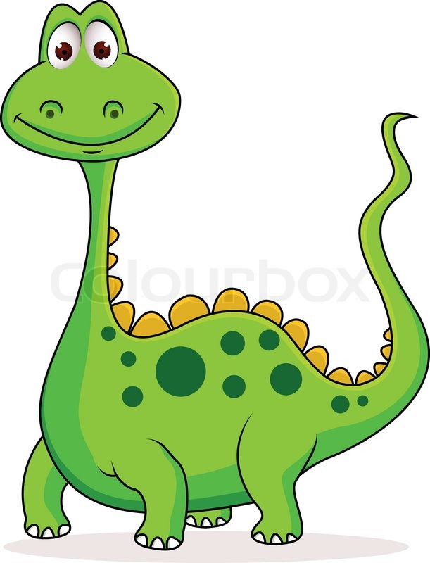 611x800 Cute Green Dinosaur Cartoon Stock Vector Colourbox