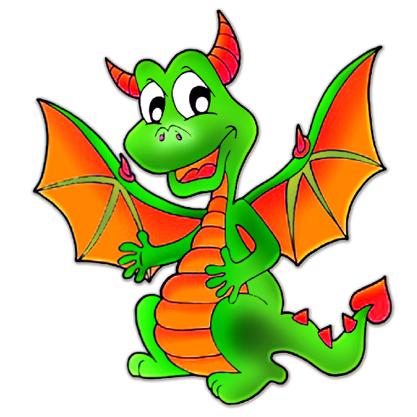 600x600 Green Cute Baby Dragon Clipart