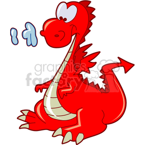 300x300 Royalty Free Cartoon Baby Dragon Blowing Smoke Puffs 130335 Vector