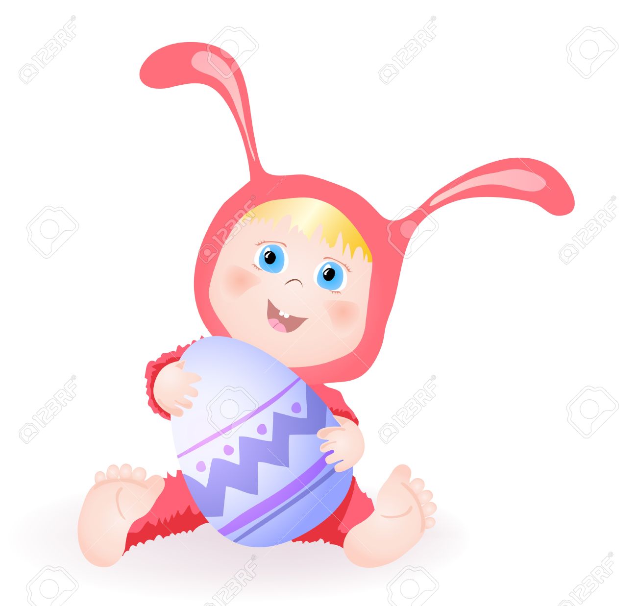 1300x1237 A Little Baby Girl In Bunny Dress Holding An Egg And Smiling