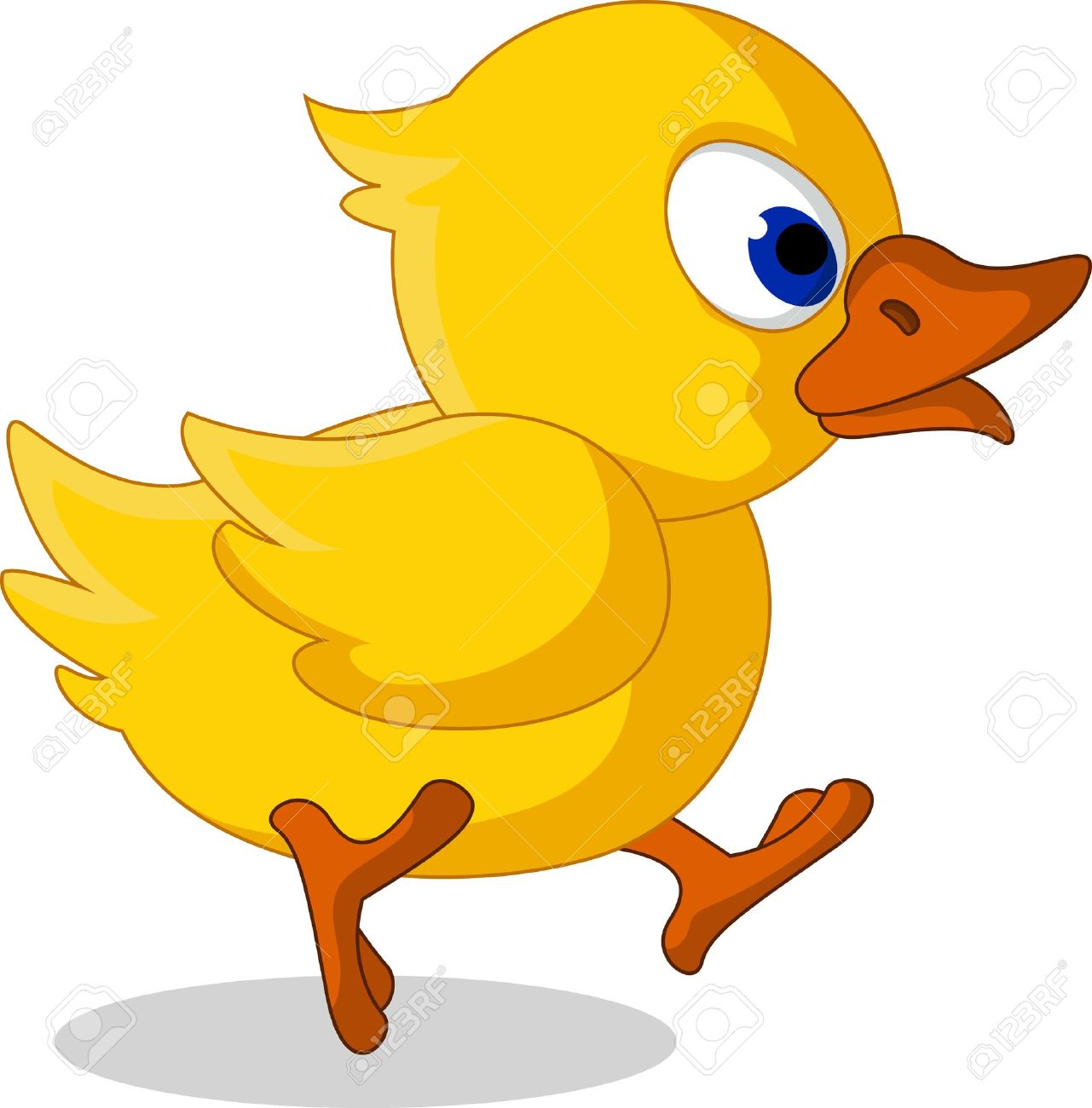 1281x1300 Cute Little Baby Duck Cartoon Running Royalty Free Cliparts