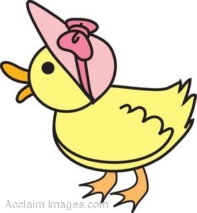 278x300 Clipart Of A Baby Duck Wearing A Pink Bonnet