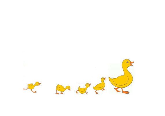570x400 Nursery Painting Of Duck And Ducklings. Customise Personalise