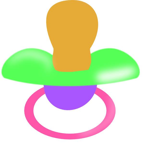 600x600 Green Purple Pink Pacifier Clip Art