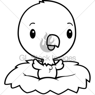 325x325 Cartoon Baby Eagle Nest Gl Stock Images