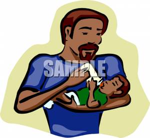 300x277 Art Image A Father Feeding His Son A Bottle
