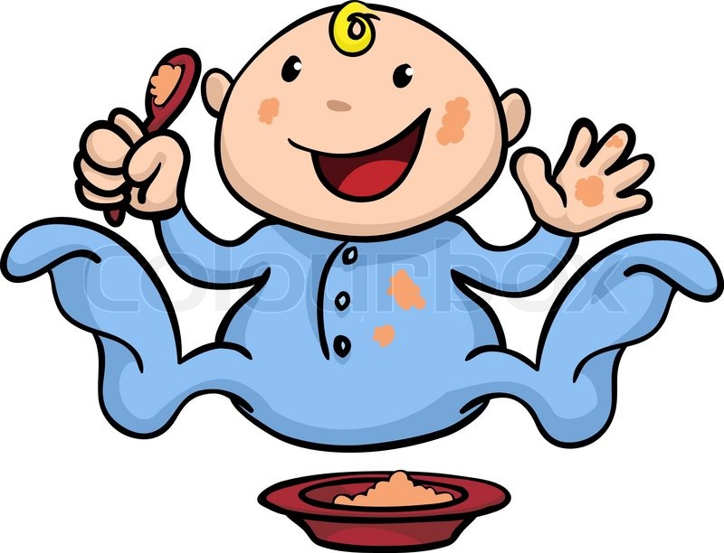 800x612 Clipart Illustration Of A Happy Cute Baby Weaning Playing