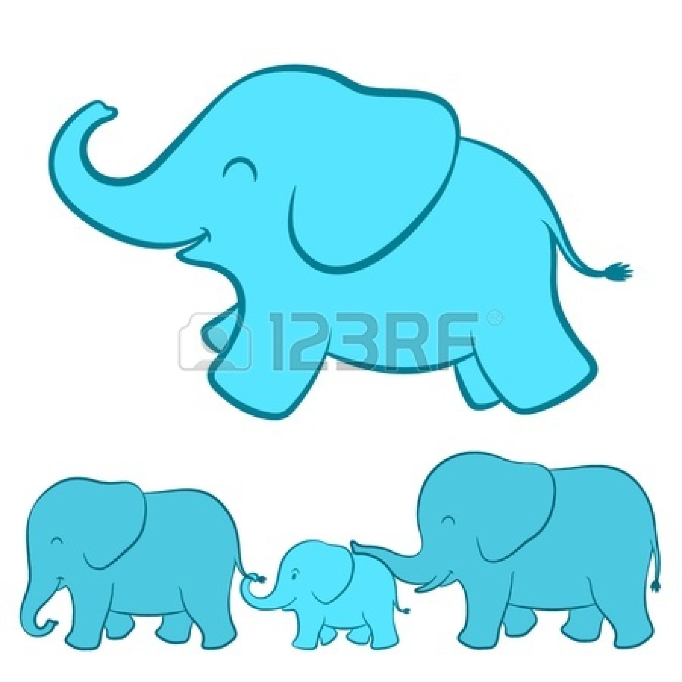 1350x1350 Mommy And Baby Elephant Clipart