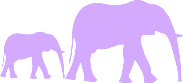 600x272 Purple Baby Shower Elephant Mom And Baby Clip Art
