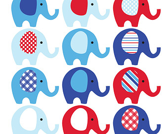 340x270 Elephant Clip Art. Baby Shower Clipart. Nursery Clipart.