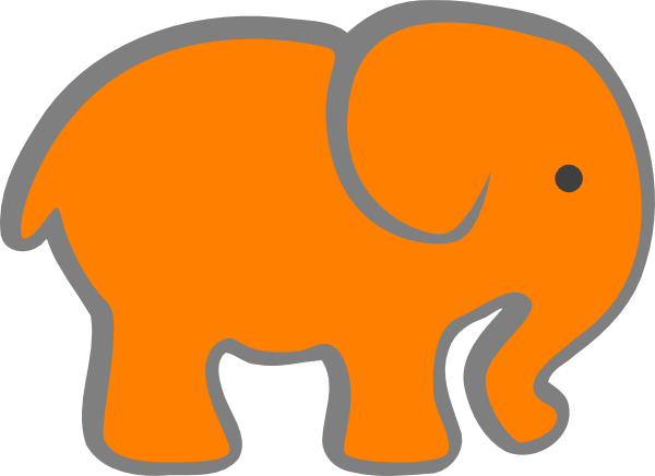 600x436 Orange And Grey Elephant Clip Art