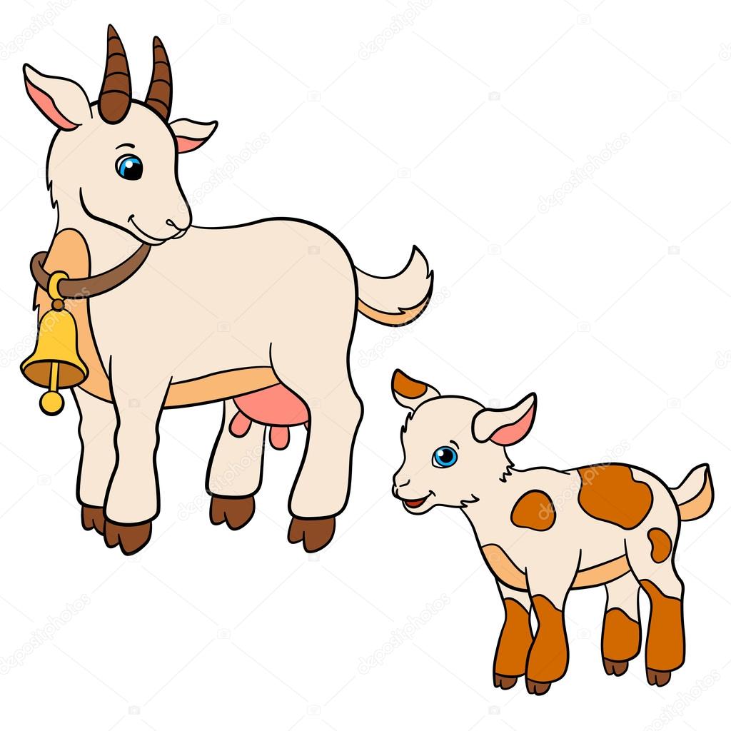 1024x1024 Cartoon Farm Animals For Kids. Mother Goat Looks
