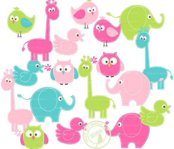 570x489 Farm Animals Clipart Pink