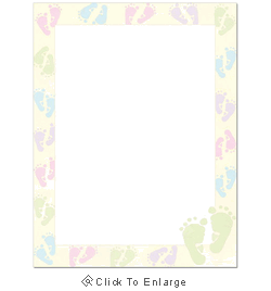 250x268 Green Baby Feet Border Laser Amp Inkjet Printer Paper