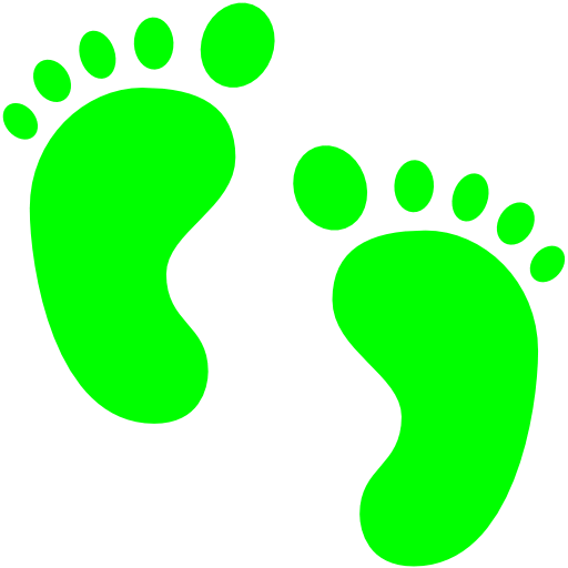 512x512 Footprint Clipart Green Baby