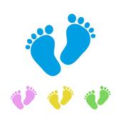 170x170 Clipart Of Baby Footprint Blue, Pink K8042255