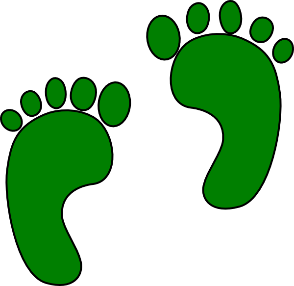 600x583 Green Baby Footprints Clipart