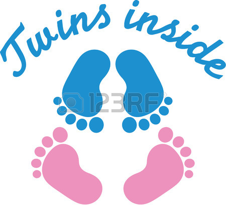 450x408 Two Pair Of Baby Footprint Twins Royalty Free Cliparts, Vectors