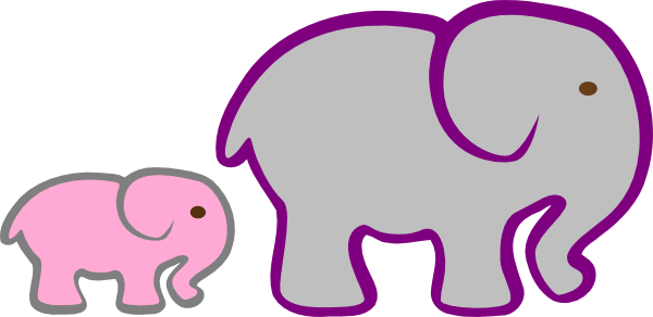 600x292 Pink And Grey Elephant Clipart