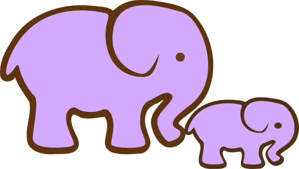 600x340 Purple Elephant And Baby Clip Art