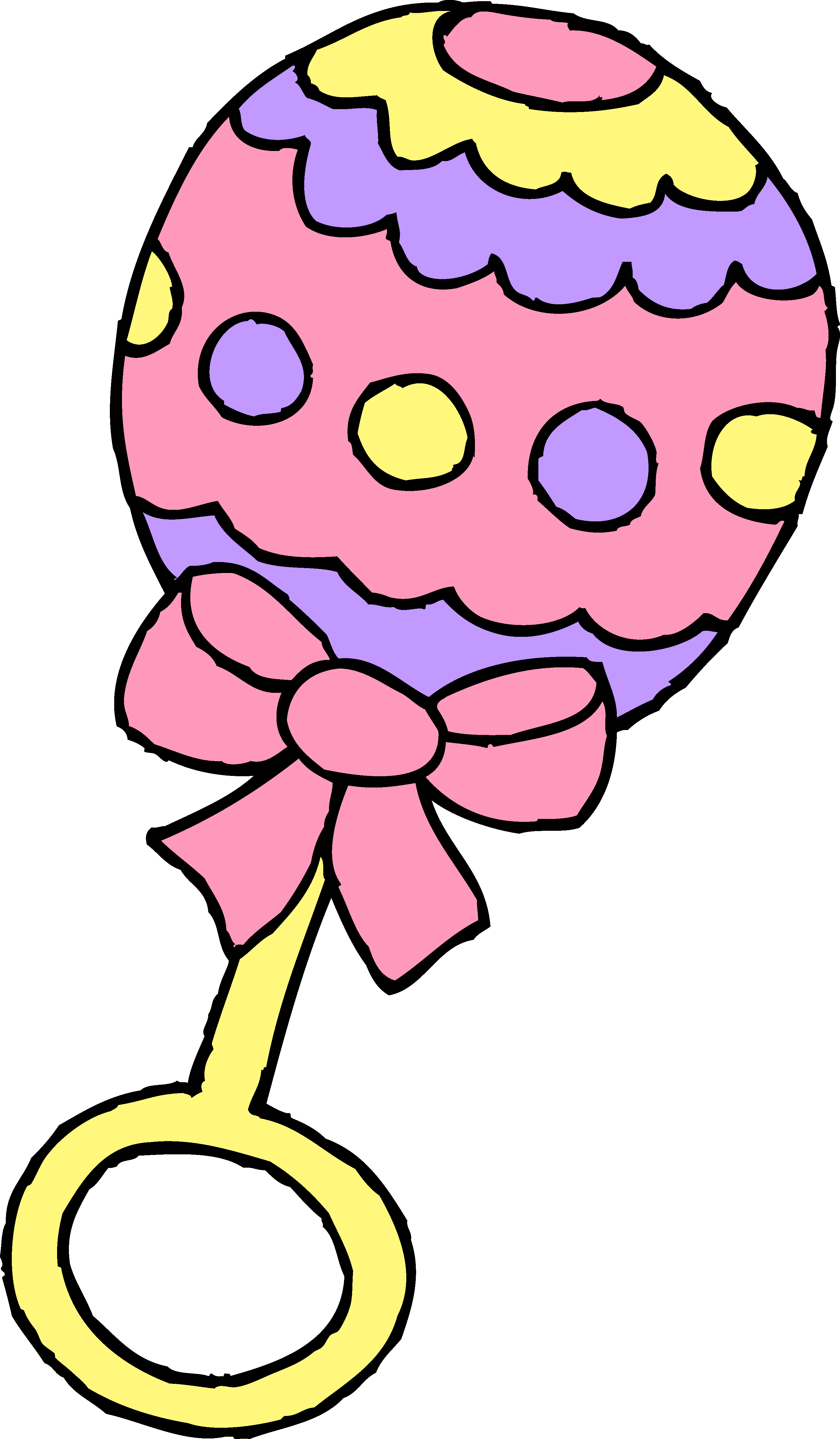 2913x4985 Pink Baby Girl Rattle Clipart
