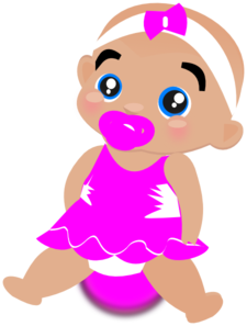 225x297 Pink Baby Girl Clip Art