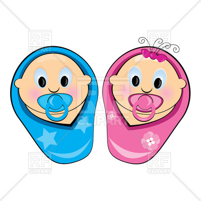 400x400 Baby Boy And Girl Royalty Free Vector Clip Art Image