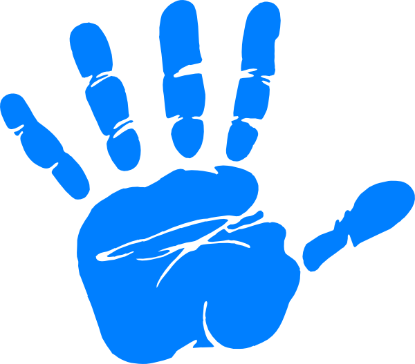 600x527 Blue Hand Print Clip Art