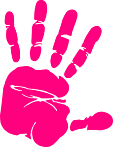 229x297 Hand Print Pink Clip Art