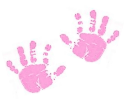 424x336 Handprint Clipart Purple Baby