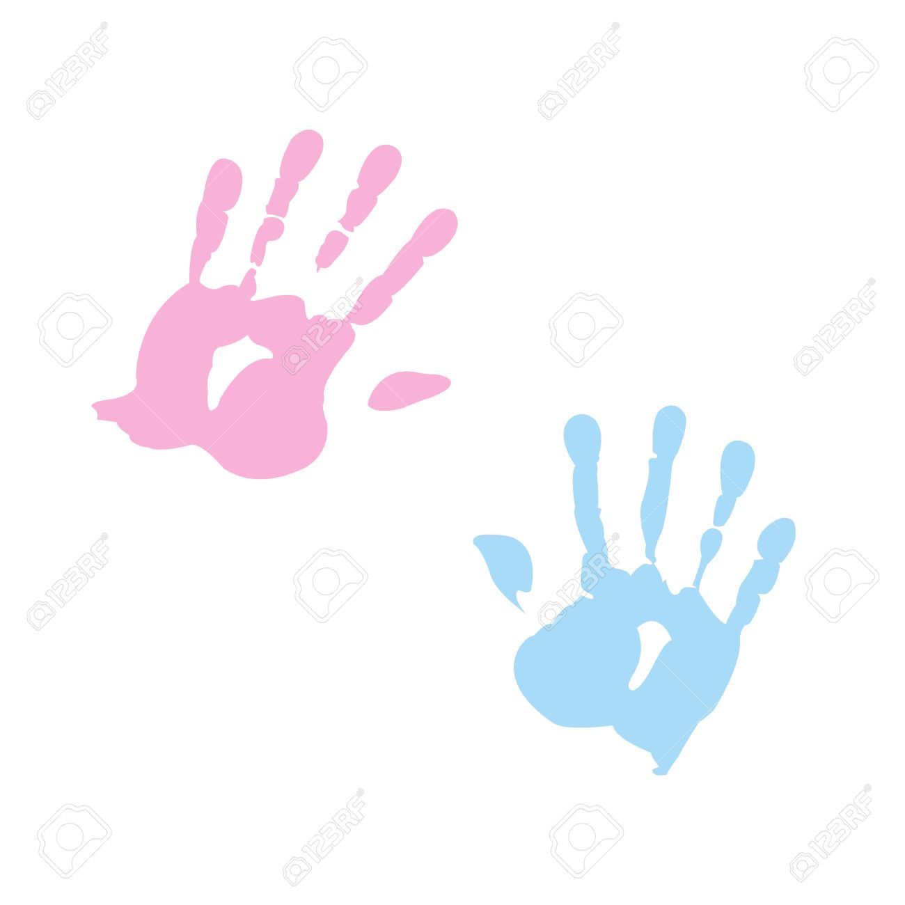 1300x1300 Handprint Of Girl Boy Royalty Free Cliparts, Vectors,
