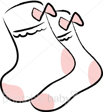 359x388 White Socks With Pink Bows Clipart Baby Clothing Clipart