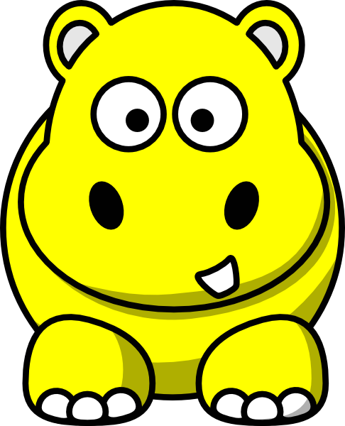 486x600 Yellow Baby Hippo Clipart