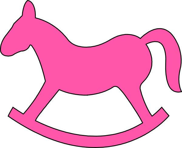 600x487 Pink Rocking Horse Clip Art