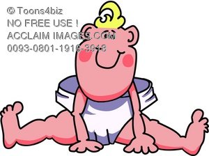 300x224 Cartoon Baby Boy Wearing Diapers Royalty Free (Rf) Clip Art Picture