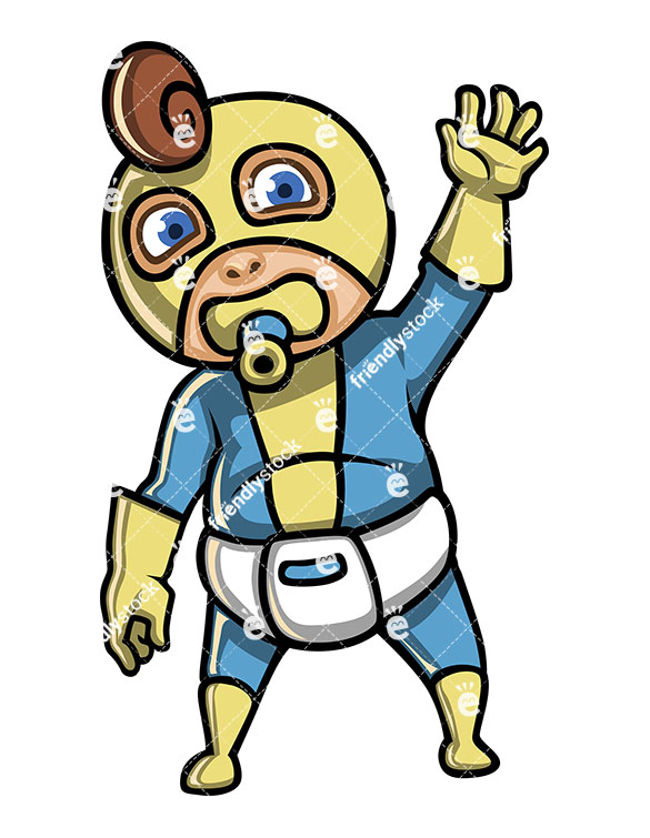 585x755 Baby Boy Superhero With Diaper And Pacifier Cartoon Clipart
