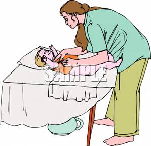 300x290 Woman Changing Her Baby's Diaper