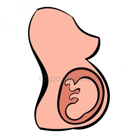 450x450 Baby In A Womb Icon, Icon Cartoon Stock Vector Juliarstudio